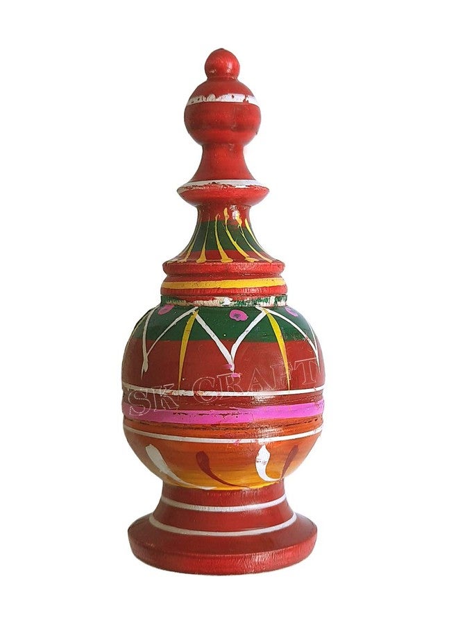 SK Craft Wooden Sindur Dani (L x W x H - 5x5x12 cm) - Image 1